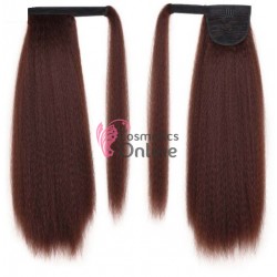 Extensie de par coada Afro Kinky tip Mesa cu Snur de 60 cm Cod K888-33# Castaniu Mediu